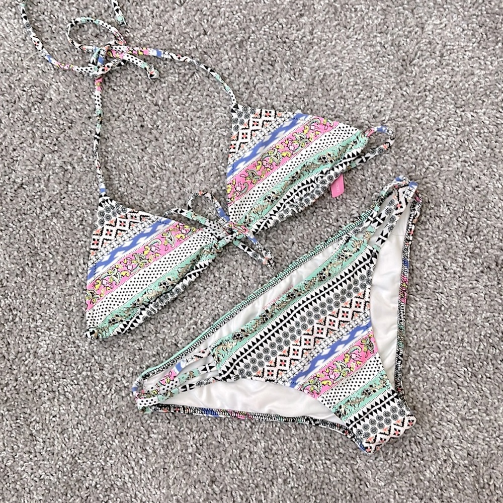 Victoria’s Secret Print Two Piece Triangle Cheeky Bikini - Size S